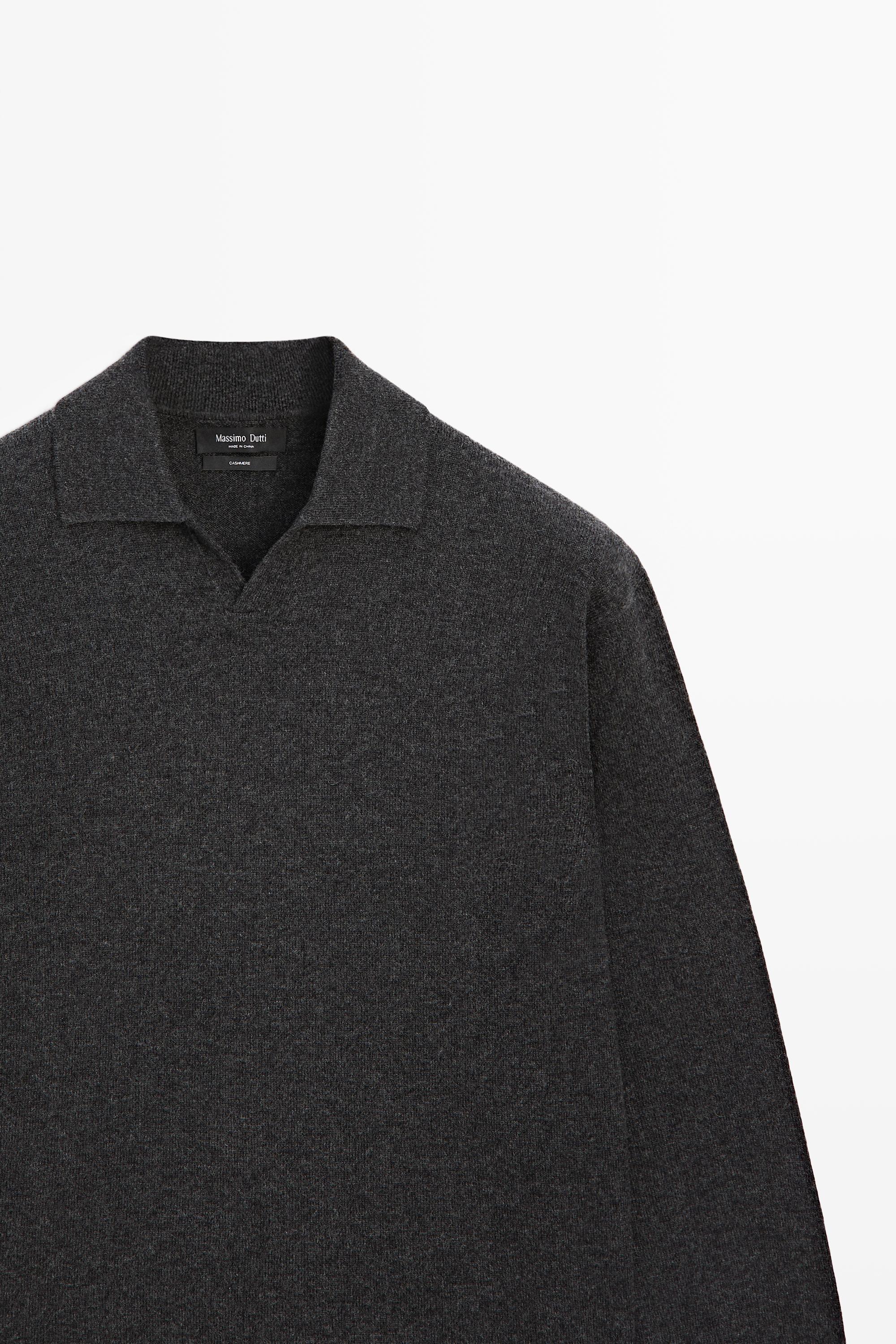 Pull polo en maille 100 % cachemire